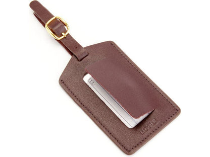 Luggage Tag with Privacy Flap - Burgundy - Luggage Tags