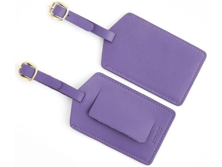 Luggage Tag with Privacy Flap - Purple - Luggage Tags