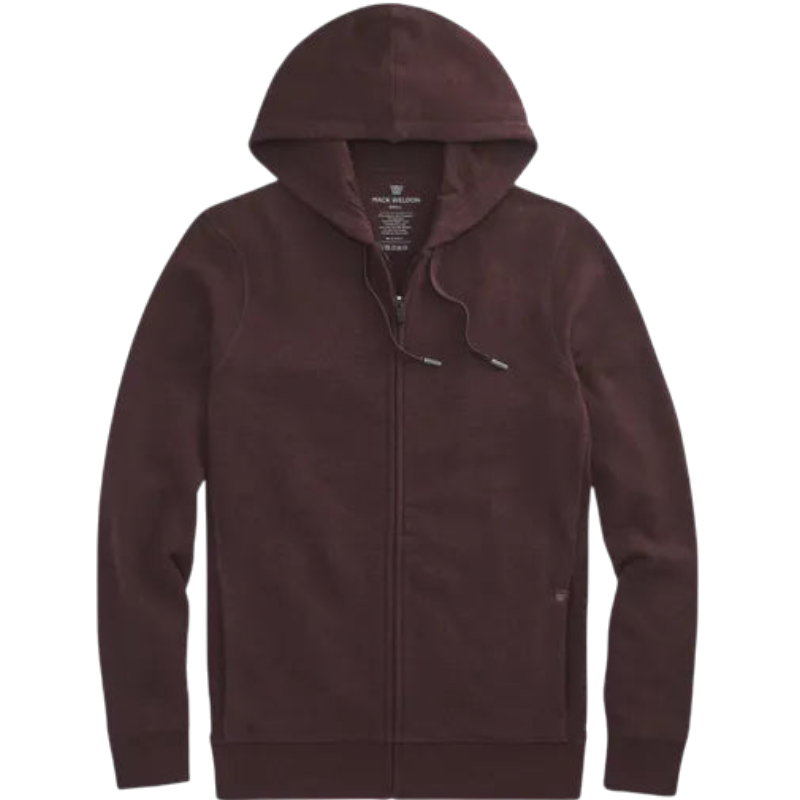 Mack Weldon ACE Full-Zip Hooded Sweatshirt - Lambrusco Heather / S - Full-Zip Hoodies