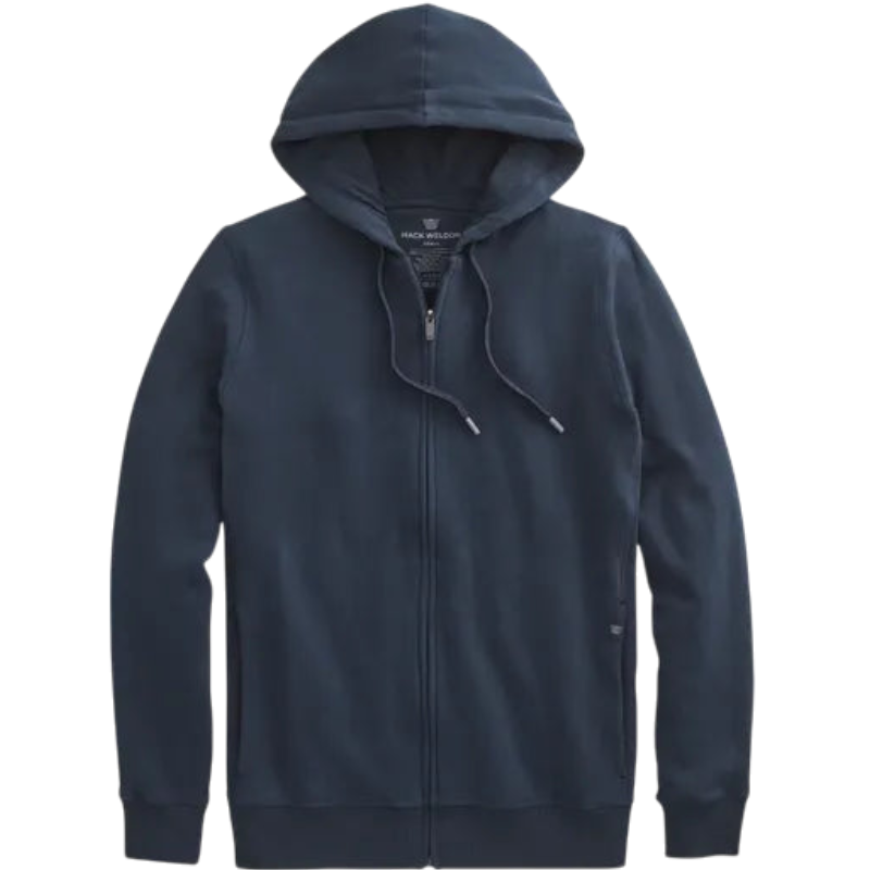 Mack Weldon ACE Full-Zip Hooded Sweatshirt - Total Eclipse Blue / S - Full-Zip Hoodies