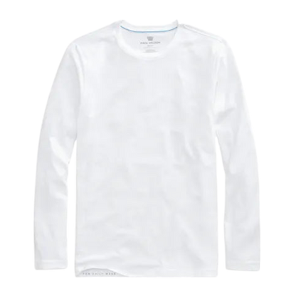 Mack Weldon Pima Long Sleeve T-Shirt - Bright White / S - Long-Sleeved T-Shirts