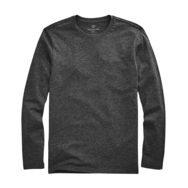 Mack Weldon Pima Long Sleeve T-Shirt - Charcoal Heather / S - Long-Sleeved T-Shirts