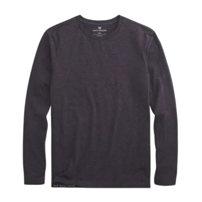 Mack Weldon Pima Long Sleeve T-Shirt - Plum Wine Heather / S - Long-Sleeved T-Shirts