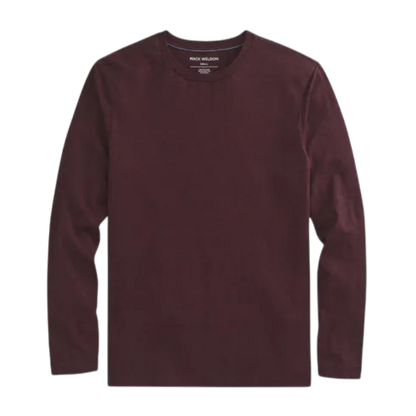 Mack Weldon Pima Long Sleeve T-Shirt - Purple Potion Heather / S - Long-Sleeved T-Shirts