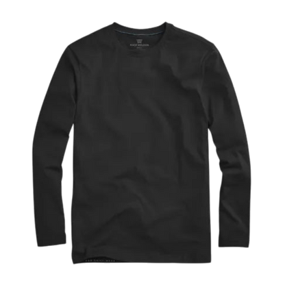 Mack Weldon Pima Long Sleeve T-Shirt - True Black / S - Long-Sleeved T-Shirts