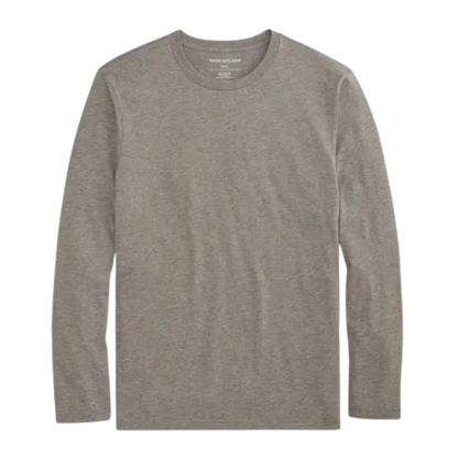 Mack Weldon Pima Long Sleeve T-Shirt - Truffle Heather / S - Long-Sleeved T-Shirts