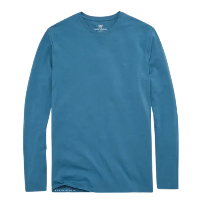 Mack Weldon SILVER Long Sleeve T-Shirt - Blue Shadow / S - Long-Sleeved T-Shirts
