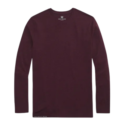 Mack Weldon SILVER Long Sleeve T-Shirt - Lambrusco Heather / S - Long-Sleeved T-Shirts