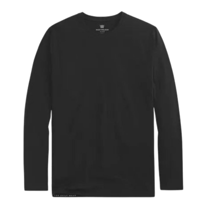 Mack Weldon SILVER Long Sleeve T-Shirt - True Black / S - Long-Sleeved T-Shirts