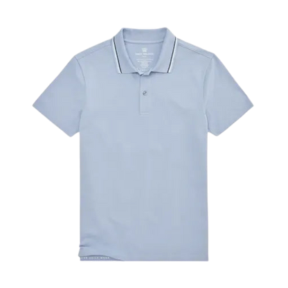 Mack Weldon Silver Pique Polo - Blue Fog Tipped / S - Polos