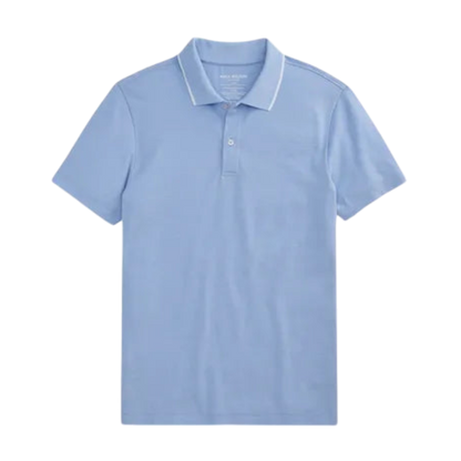 Mack Weldon Silver Pique Polo - Chambray White Oxford / S - Polos