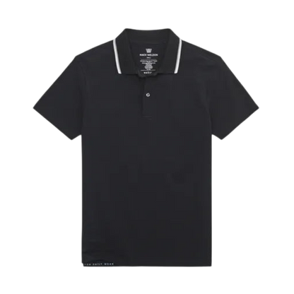Mack Weldon Silver Pique Polo - True Black Tipped / S - Polos