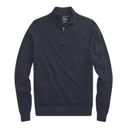 Mack Weldon Tech Linen Half-Zip - Navy Heather / S - Pullovers