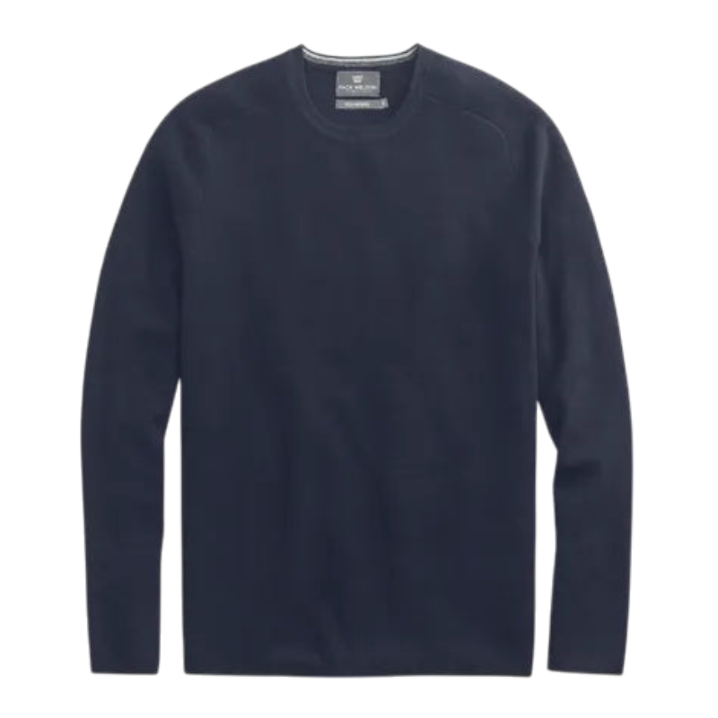 Mack Weldon Tech Merino Crew Neck Sweater - Total Eclipse Blue / S - Sweaters