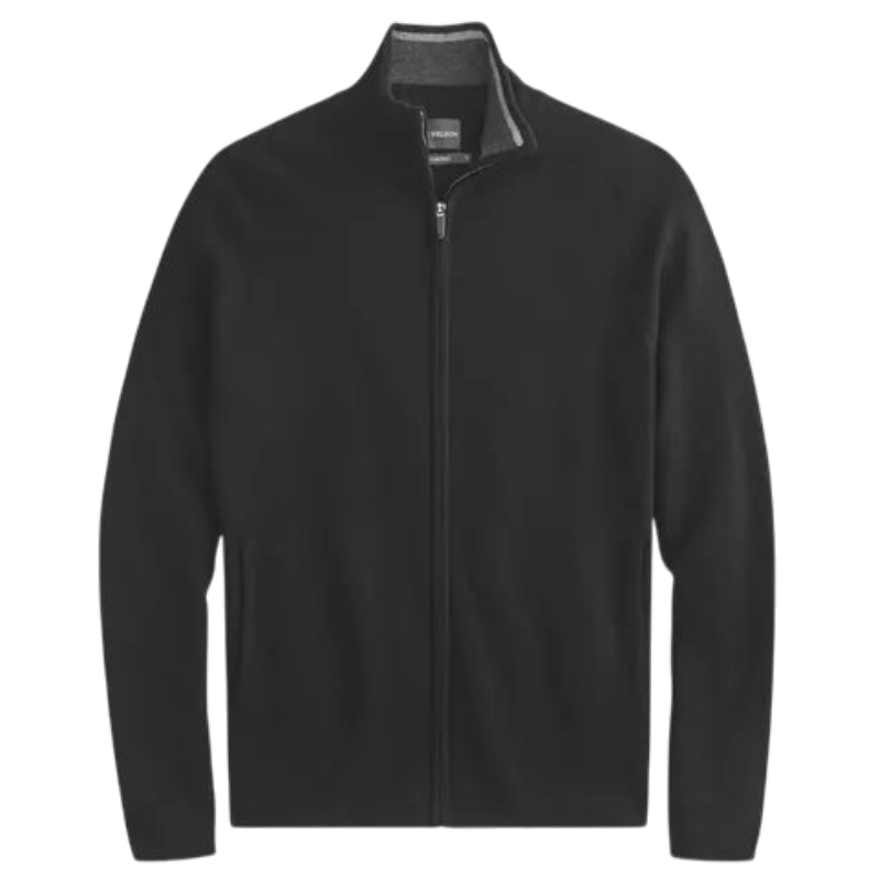 Mack Weldon Tech Merino Full-Zip Sweater - True Black / S - Jackets