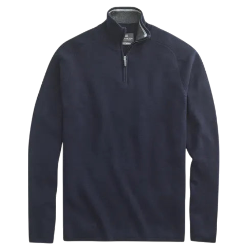 Mack Weldon Tech Merino Half-Zip Sweater - Total Eclipse Blue / S - Pullovers