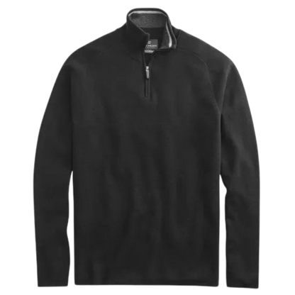Mack Weldon Tech Merino Half-Zip Sweater - True Black / S - Pullovers