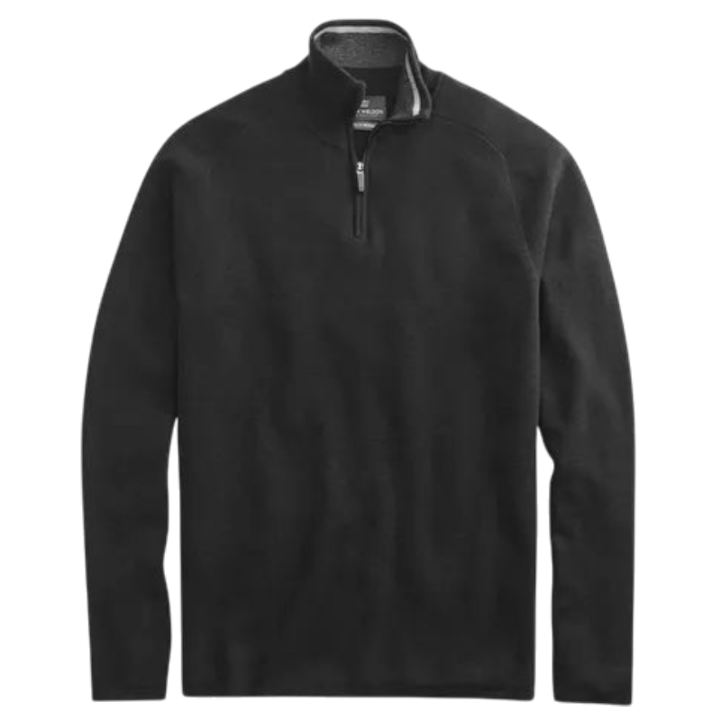 Mack Weldon Tech Merino Half-Zip Sweater - True Black / S - Pullovers
