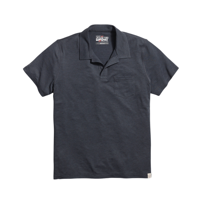 Marine Layer Re-Spun Sport Polo - XS / Faded Black - Polos