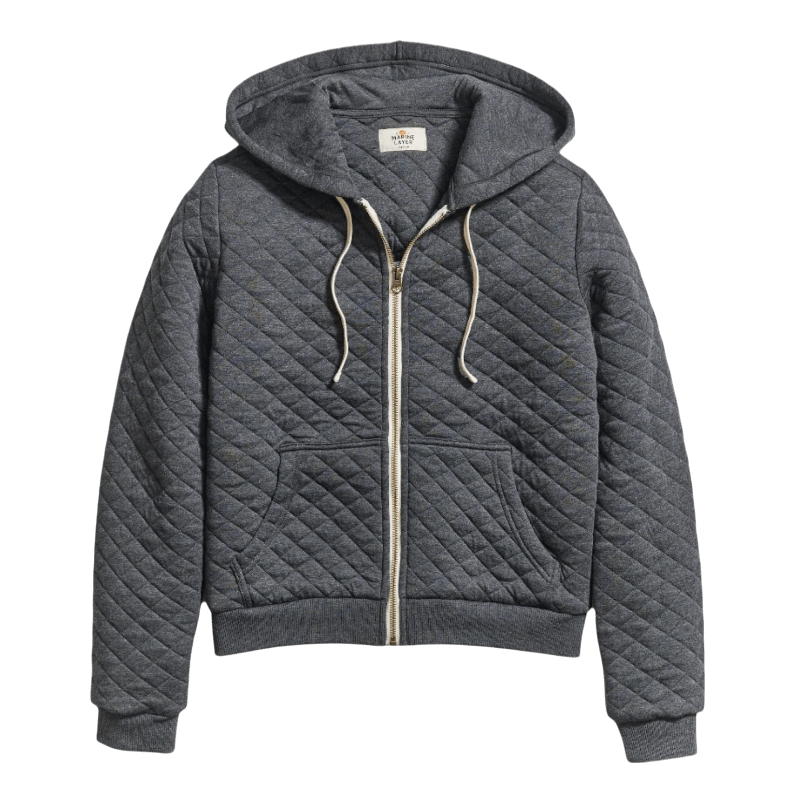 Marine Layer Women's Corbet Quilted Full Zip Hoodie - Full - Zip Hoodies - SwagWear