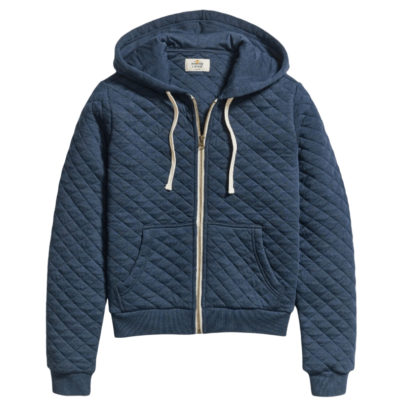 Marine Layer Women's Corbet Quilted Full Zip Hoodie - Full - Zip Hoodies - SwagWear