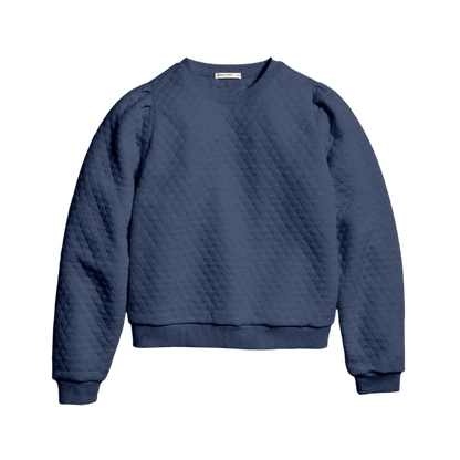 Marine Layer Women's Corbet Quilted Puff Sleeve Crewneck - Sweatshirts - SwagWear