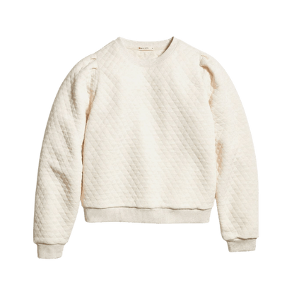 Marine Layer Women's Corbet Quilted Puff Sleeve Crewneck - Sweatshirts - SwagWear