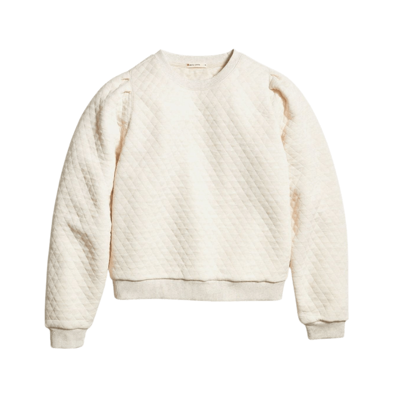 Marine Layer Women's Corbet Quilted Puff Sleeve Crewneck - Sweatshirts - SwagWear