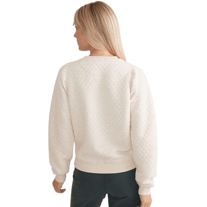 Marine Layer Women's Corbet Quilted Puff Sleeve Crewneck - Sweatshirts - SwagWear