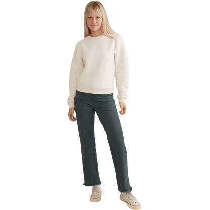 Marine Layer Women's Corbet Quilted Puff Sleeve Crewneck - Sweatshirts - SwagWear