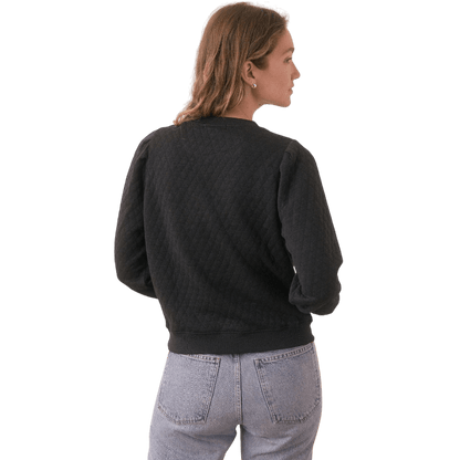Marine Layer Women's Corbet Quilted Puff Sleeve Crewneck - Sweatshirts - SwagWear