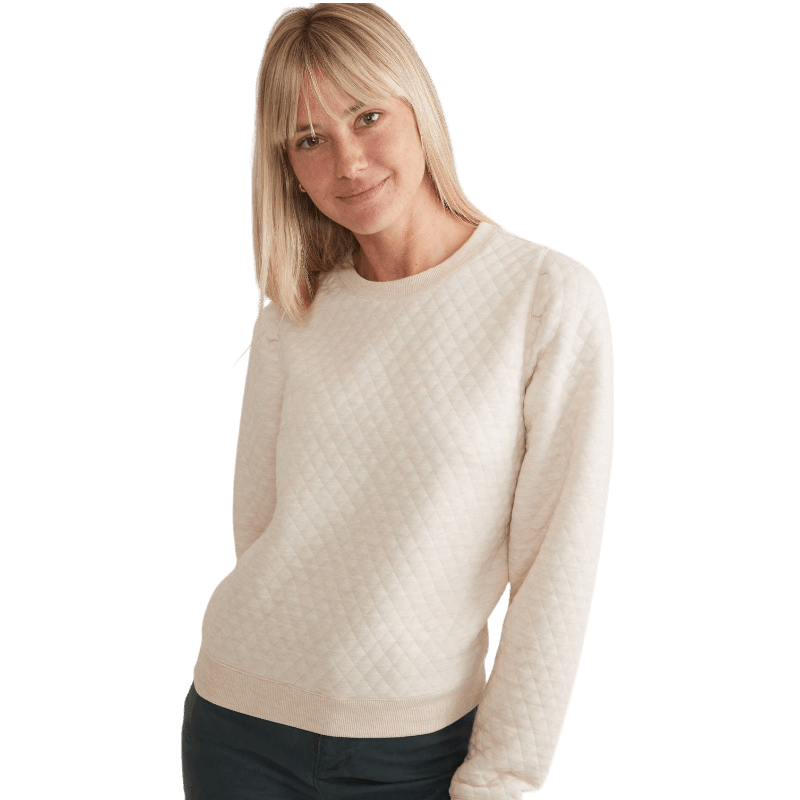 Marine Layer Women's Corbet Quilted Puff Sleeve Crewneck - Sweatshirts - SwagWear