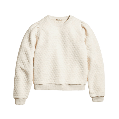 Marine Layer Women's Corbet Quilted Puff Sleeve Crewneck - Sweatshirts - SwagWear