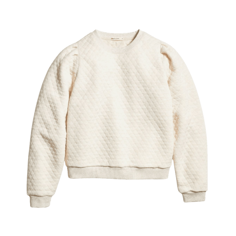 Marine Layer Women's Corbet Quilted Puff Sleeve Crewneck - Sweatshirts - SwagWear