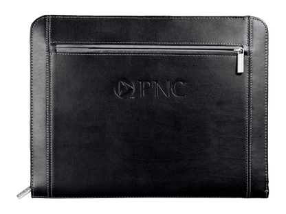 Metropolitan Leather Zippered Padfolio with FSC® Mix Paper - Zippered Padfolios - SwagWear