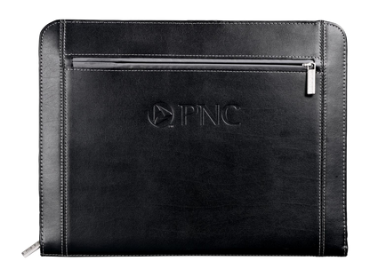 Metropolitan Leather Zippered Padfolio with FSC® Mix Paper - Black - Zippered Padfolios