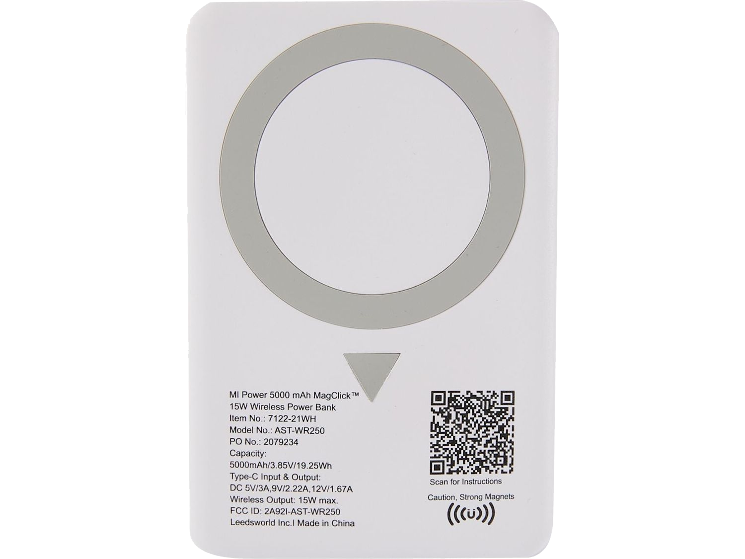 MI Power 5000 mAh MagClick™ 15W Wireless Power Bank - White - Wireless Power Banks