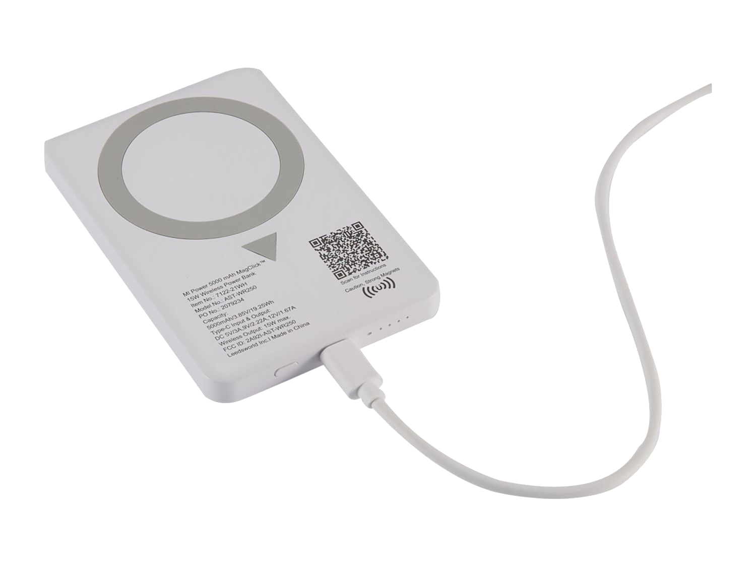MI Power 5000 mAh MagClick™ 15W Wireless Power Bank - White - Wireless Power Banks