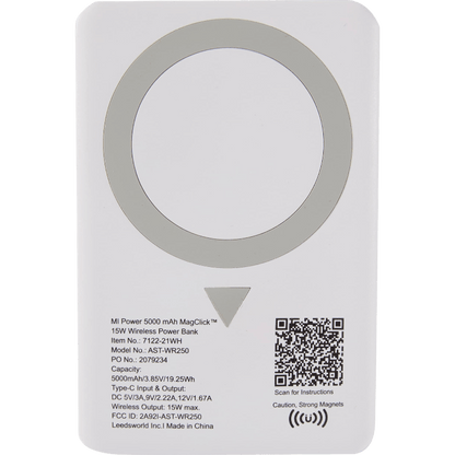 MI Power 5000 mAh MagClick™ 15W Wireless Power Bank - Wireless Power Banks - SwagWear