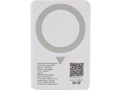 MI Power 5000 mAh MagClick™ 15W Wireless Power Bank - Wireless Power Banks - SwagWear