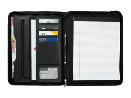 Millennium Leather Zippered Padfolio with FSC® Mix Paper - Zippered Padfolios - SwagWear