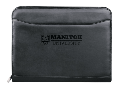 Millennium Leather Zippered Padfolio with FSC® Mix Paper - Zippered Padfolios - SwagWear