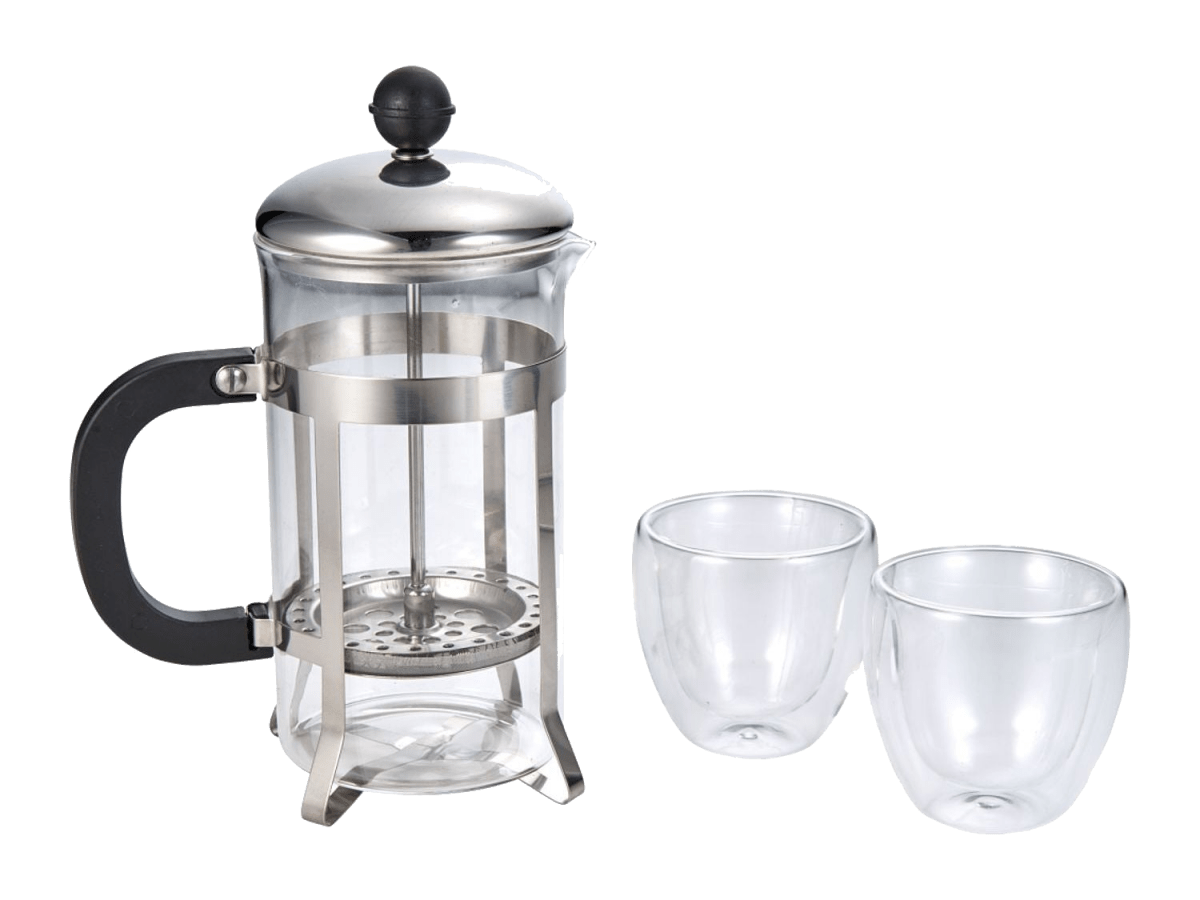 Modena Coffee Press and Glass Set - Drinkware Sets - SwagWear