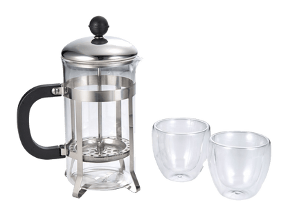 Modena Coffee Press and Glass Set - Drinkware Sets - SwagWear