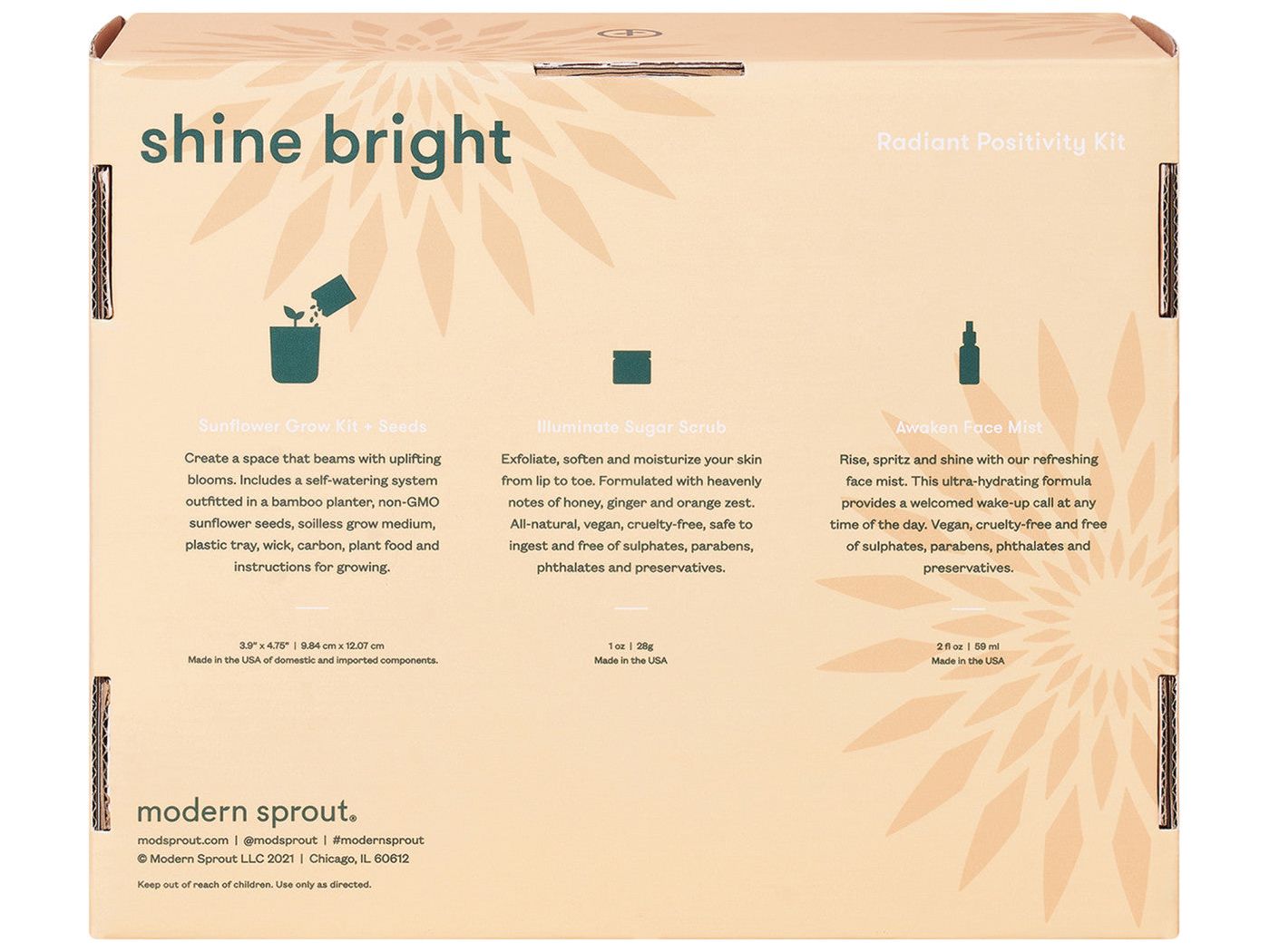 Modern Sprout® Shine Bright Take Care Kit - Sunflower - Plant Grow Kits