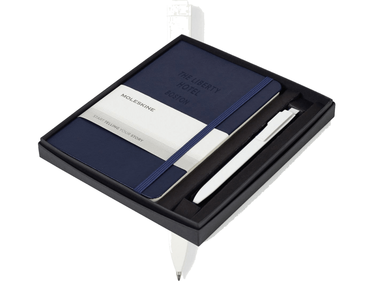 Moleskine® Medium Notebook and GO Pen Gift Set - Notebook Sets - SwagWear