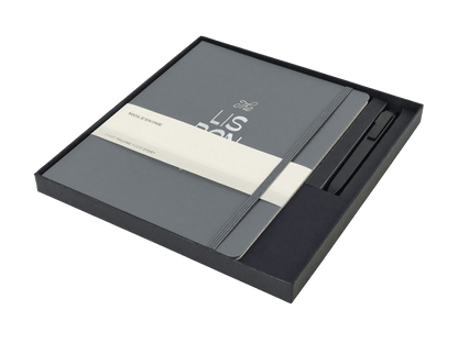 Moleskine® X-Large Notebook and GO Pen Gift Set - Notebook Sets - SwagWear