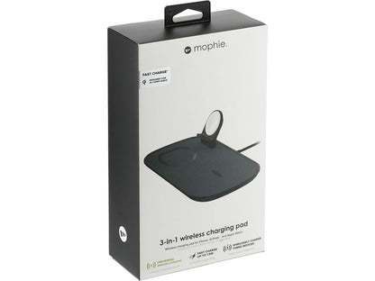 mophie® 3-in-1 Fabric Wireless Charging Pad - Black - Charging Pads