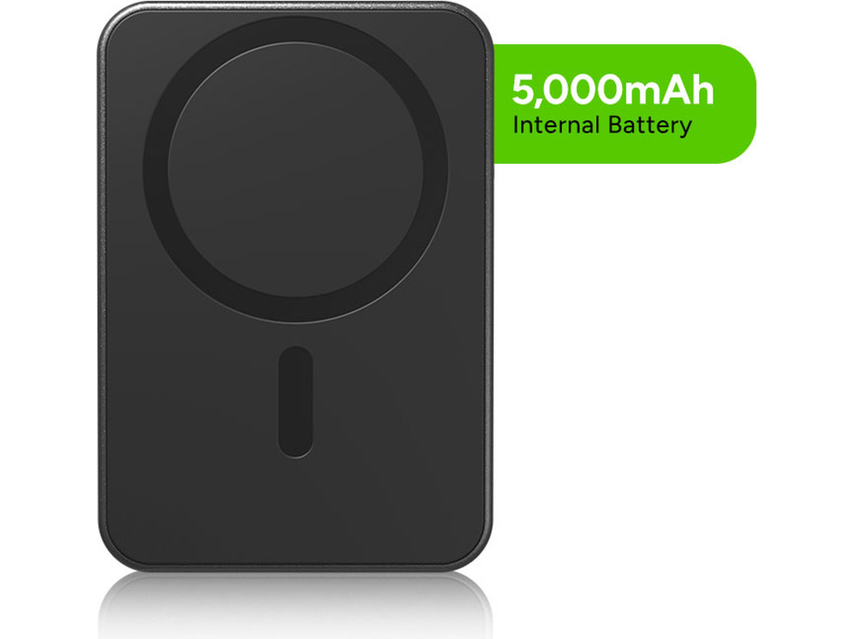 mophie® Snap + 5000 mAh Wireless Power Bank w/ Stand - Black - Wireless Power Banks