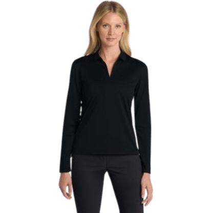 Nike Women's Dri - FIT Micro Pique 2.0 Long Sleeve Polo - Long - Sleeved Polos - SwagWear
